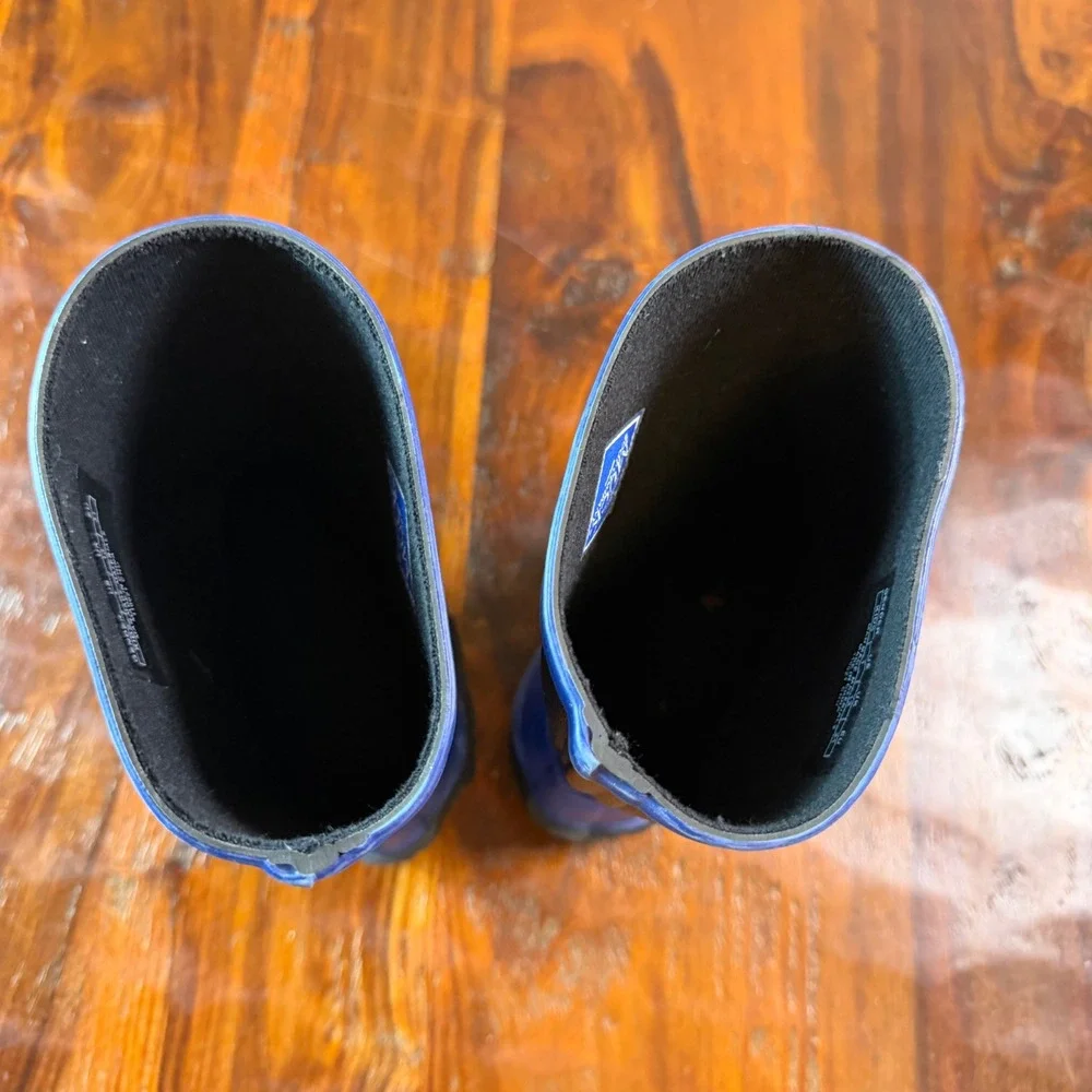 Muck Boot Company Hale Kids Black Blue Waterproof Rain Boots Size 13 US